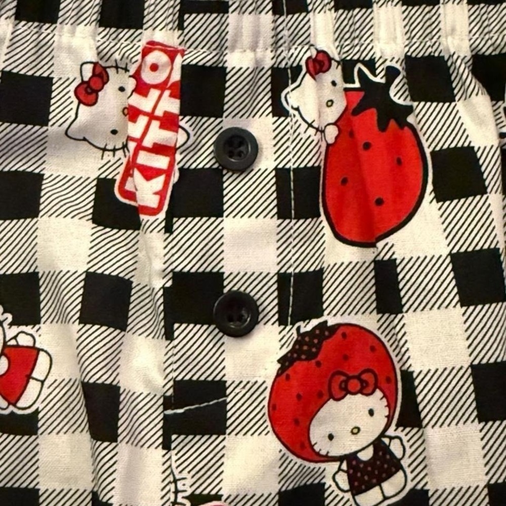 Hello Kitty gingham shorts Sanrio Size L 100% Cotton New - Picture 5 of 7